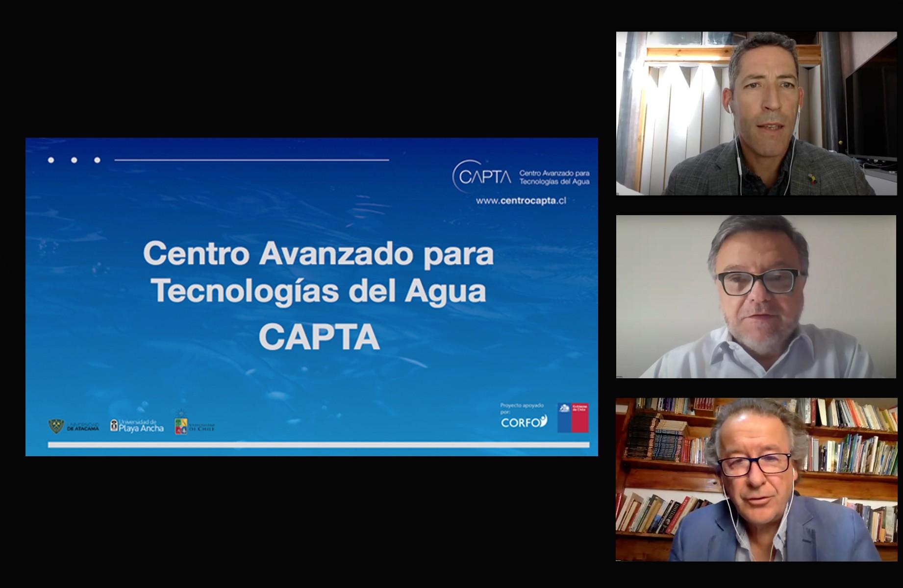 CAPTA es un consorcio tecnológico dedicado a la innovación en recursos hídricos, que cuenta con el apoyo de CORFO y la participación de Anglo American, Wiseconn y Sacyr.